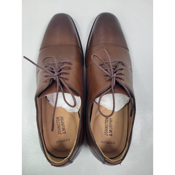Johnston Murphy Men\'s Mcclain Cap Toe 20-5090 Tan Full Grain Leather Size 9.5 W main image 8